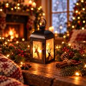 Lantern Vilbert Metal Reindeer Design image