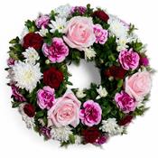 Pink Promise Fresh Flower Grave Wreath