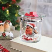Tealight Wax Melter Festive Robin 10cm image