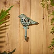 Wrought Iron Verdigris Bird Hook