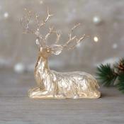 Christmas Gold Leaf Deer Sitting 41cm image