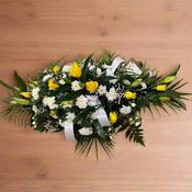 Yellow Rose, Lily &amp; Carnation Coffin Spray