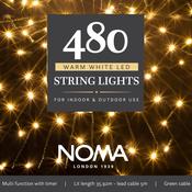 480 WARM WHITE MULTIFUNCTION STRING LIGHTS WITH GREEN CABLE image