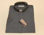 Grey Clerical Shirt, Long Sleeve, Tonsure image
