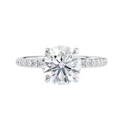 Round Solitaire Slim Lab Grown Diamond Band Engagement Ring image