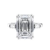 Emerald Cut Diamond Engagement Ring with Tapered Baguette Shoulders image