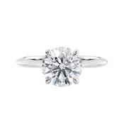 Round Solitaire Hidden Halo Diamond Engagement Ring image