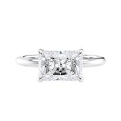 Radiant Cut Solitaire East-West Lab Grown Diamond Engagement Ring image