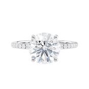 Round Solitaire Lab Grown Diamond Band Engagement Ring image