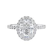 Oval Halo Diamond Band Engagement Ring image