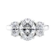 3 Stone Oval Lab Grown Diamond Engagement Ring image