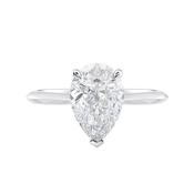 Pear Cut Solitaire Hidden Halo Lab Grown Diamond Engagement Ring image