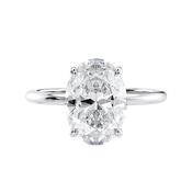 Oval Solitaire Slim Band Lab Grown Diamond Engagement Ring image