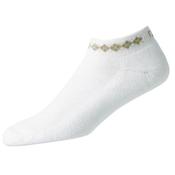 FootJoy Ladies ProDry Argyle Socks 4-8  White - Beige