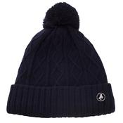Green Lamb Imogen Fleece Lined Cable Pom Pom  Hat  Navy image