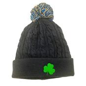 Custom House Headwear Plain Cable Knit Beanies  Black - Shamrock image