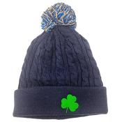 Custom House Headwear Plain Cable Knit Beanies  Navy Shamrock image