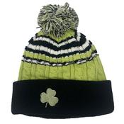 Custom House Headwear Multi Stripe Cable Knit Beanies  Green Shamrock image