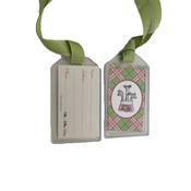 Golfers Club Collection Luggage Tags  Bag with Clubs Green Ribbon