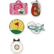 Surprizeshop 4 Ball Marker &amp; 1 Visor Clip Set  Girls Golf Trip image