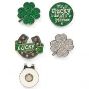 Surprizeshop 4 Ball Marker &amp; 1 Visor Clip Set  Green image