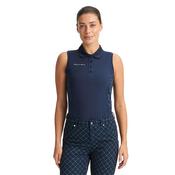 Rohnisch Ladies Nicky S/Less Polo Shirt Small Micro R Check Navy image