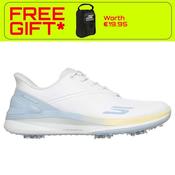 Skechers Ladies Blade Tour Spikeless Shoes 4 White Light Blue Yellow image