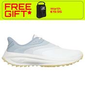 Skechers Ladies Flow Twist Fit Spikeless Shoes 4.5 White Light Blue Yellow image