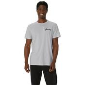 ASICS Chest Logo SS T Shirt Small Grey Heather Graphite Grey