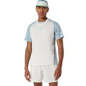 ASICS Game All Over Print SS  Top Small Cream - Saba Blue image