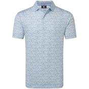 FootJoy Gents Hidden Palm P Lisle Polo Small Chambray WHITE image