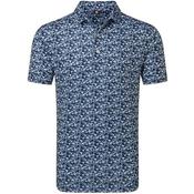 FootJoy Gents Hidden Palm P Lisle Polo Small Navy White image
