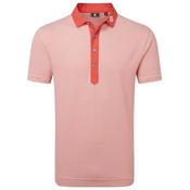 FootJoy Gents Feeder Stripe Pique Polo Small Nantucket Red image