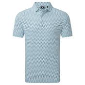FootJoy Gents Ginko Geo Pique Medium White / Mint Julep / Windward image