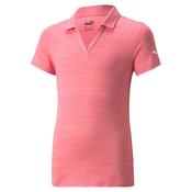 Puma Girls Cloudspun Free Polo 7/8 Youths Rapture Rose Heather image