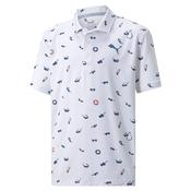 Puma Boys MATTR Sunnies Polo 7/8 Youths Bright White - Bright Cobalt image