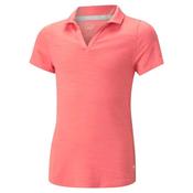 Puma Girls Cloudspun Coast Polo 9/10 Youths Loveable Heather image