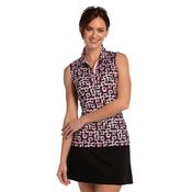 EPNY Ladies S/L Clean Line Geo Print Polo XSmall Black Multi image