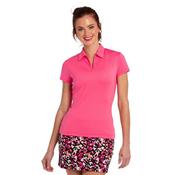 EPNY Ladies C/S V Placket Polo Small Ruby Peach image