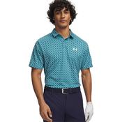 Under Armour Gents Matchplay Printed Polo Small Blue 467