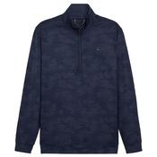 Puma Gents Cloudspun Camo 1/4 Zip Small Deep Navy