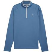 Puma Gents Waffle Fleece 1/4 Zip Small Blue Horizon image
