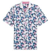Puma Gents Pique Borrego Polo Medium White - Blue