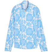 Puma Ladies YouV Botanic 1/4 Zip Small White - Blue image