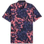 Puma Gents Mattr Broken Flower Polo Medium Navy - Orange image