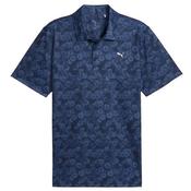 Puma Gents Pure 2.0 Floral Polo Small Deep Navy image
