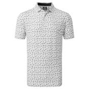 FootJoy Gents Travel Print L Polo Small White - Black image