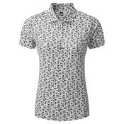 FootJoy Ladies Floral P Lisle Polo XSmall White - Black image