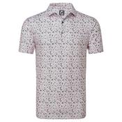 FootJoy Gents Primrose Print Lisle Small Lt. Pink - White - Gravel image
