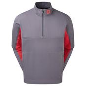 FootJoy Gents HydroKnit 1/2 Zip Small Charcoal - Red - White